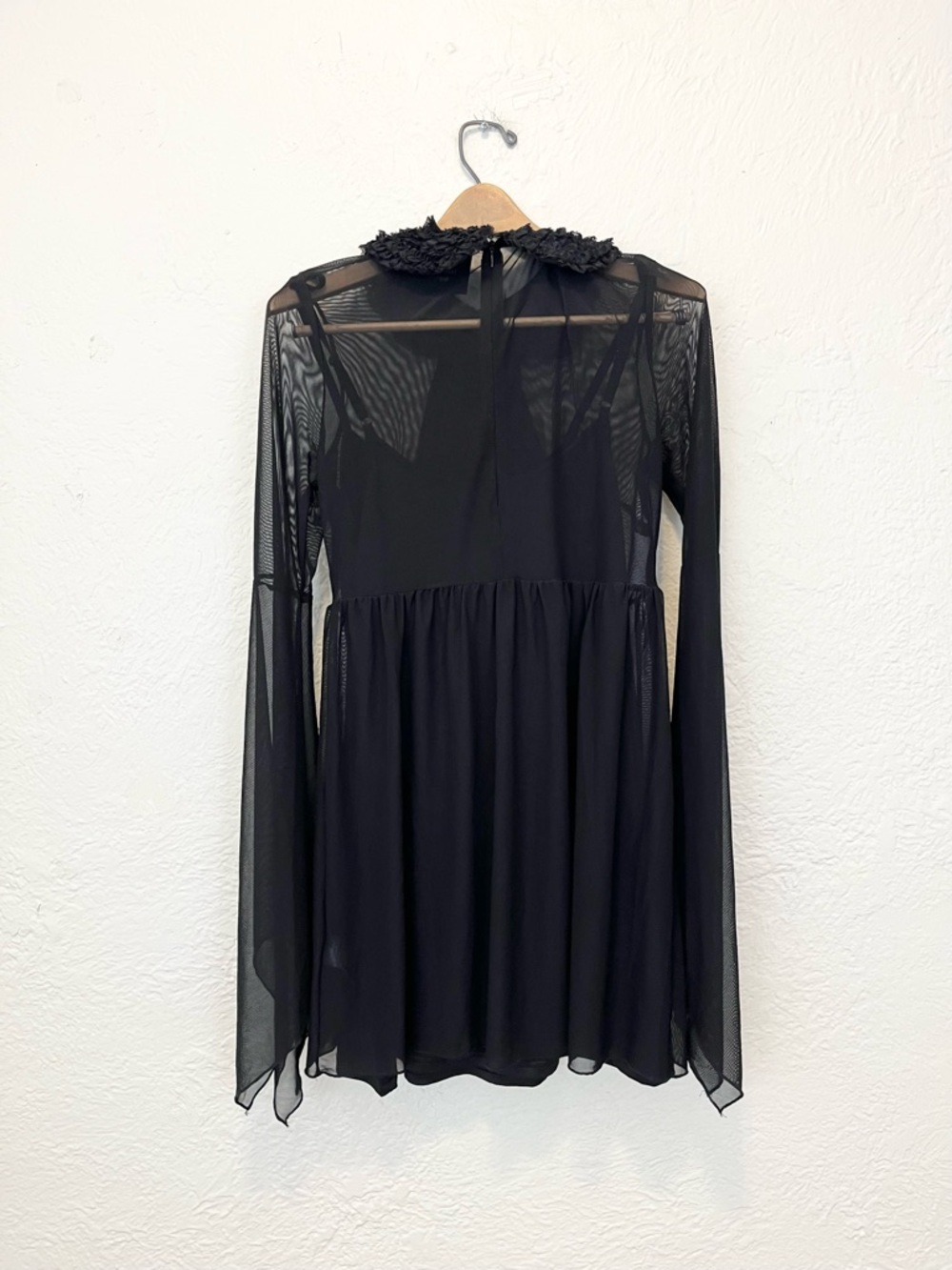 Killstar Dress Babydoll Mesh Bell Sleeve Ruffle Collar Goth Witchy Medium M - Picture 10 of 13